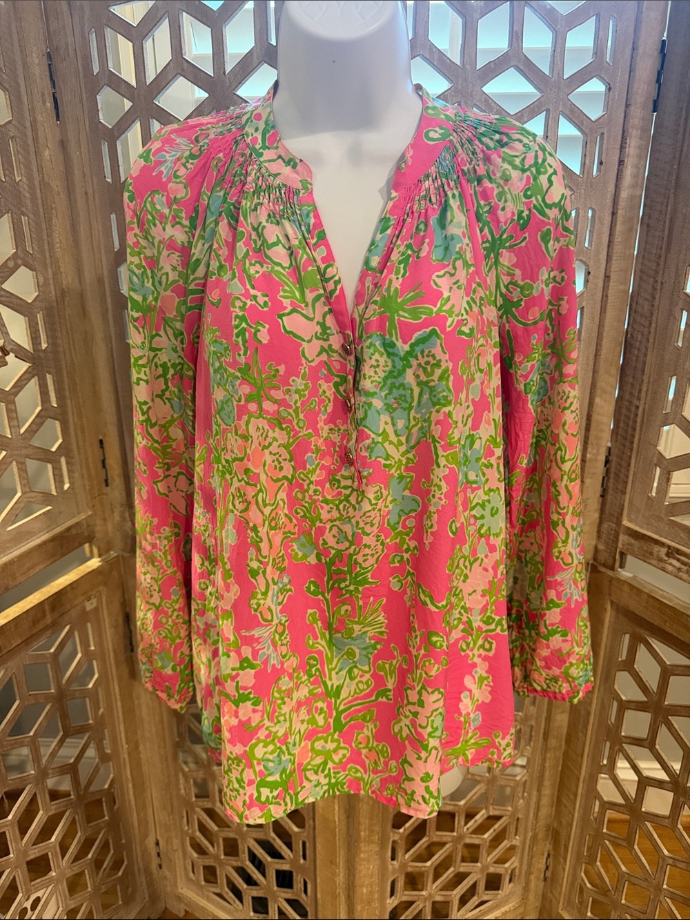 Lilly Pulitzer Southern Charm 100% Silk Elsa Top Size Small RARE - Picture 2 of 13